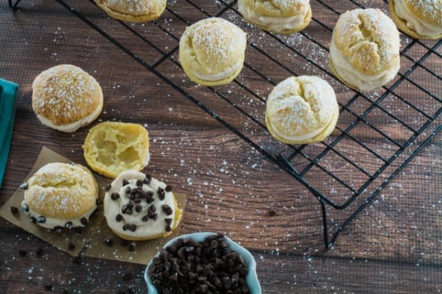 Gluten Free Cream Puffs With Cannoli Filling • Dishing Delish