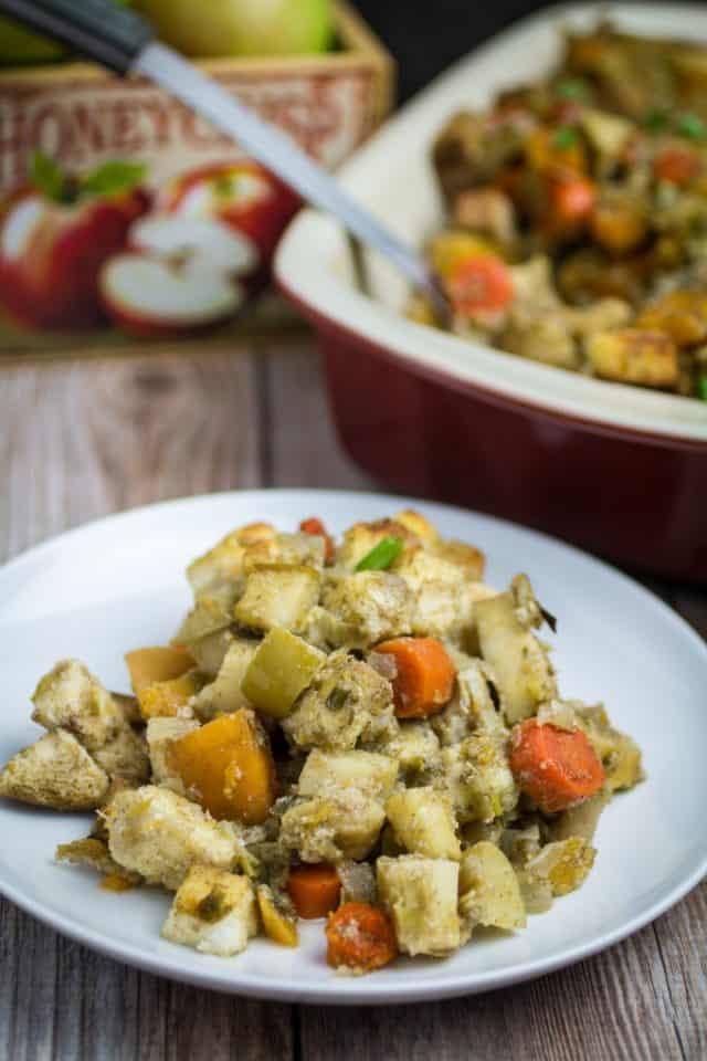 Root Vegetable Gluten Free Stuffing • Dishing Delish