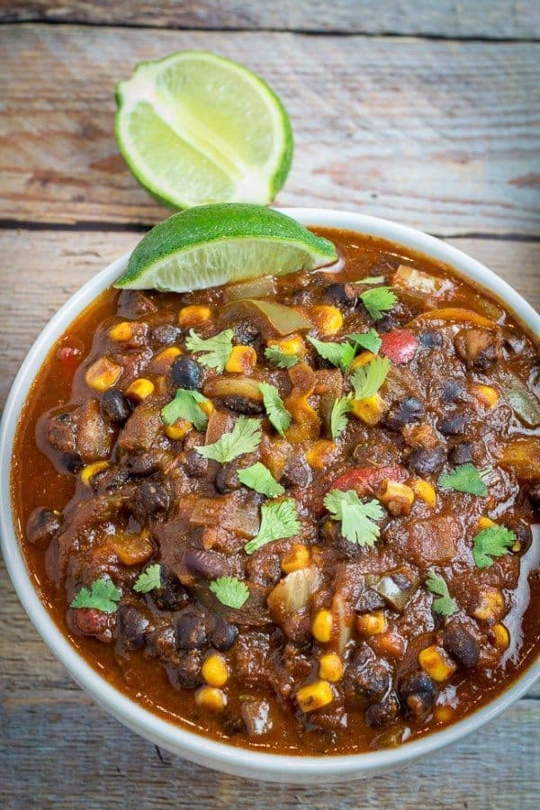 Slow Cooker Black Bean Chili • Dishing Delish