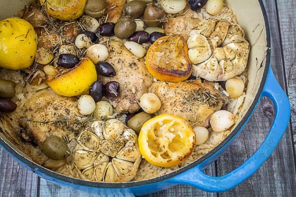 One Pot Greek Lemon Chicken And Rice - Dishing Delish