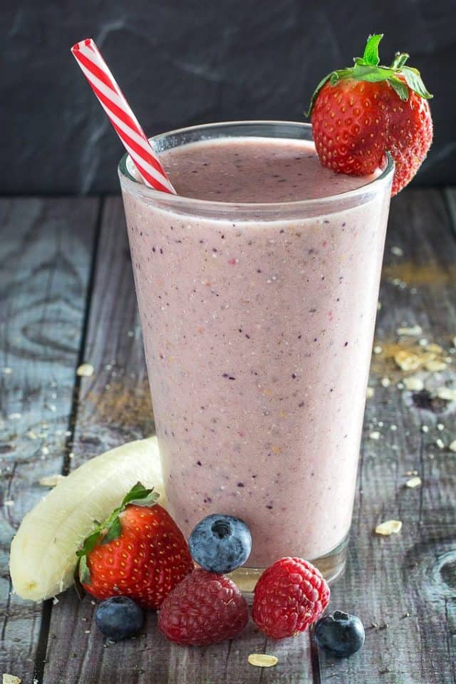 Strawberry Banana Chia Seed Smoothie • Dishing Delish