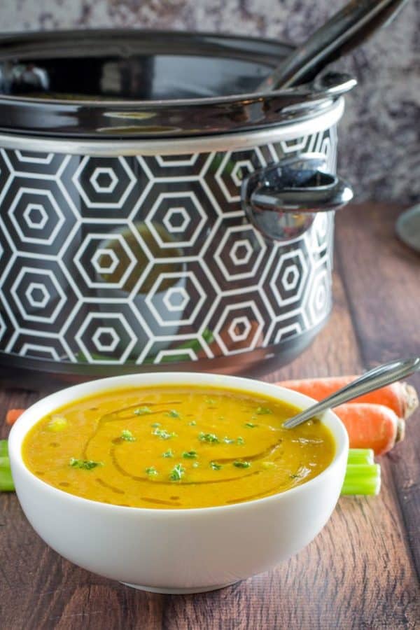 Paleo Butternut Squash Soup in a Slow Cooker • Dishing Delish