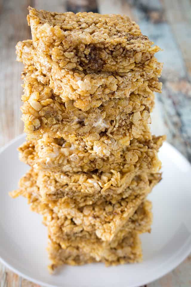 Pumpkin Spice Rice Krispie Treats • Dishing Delish