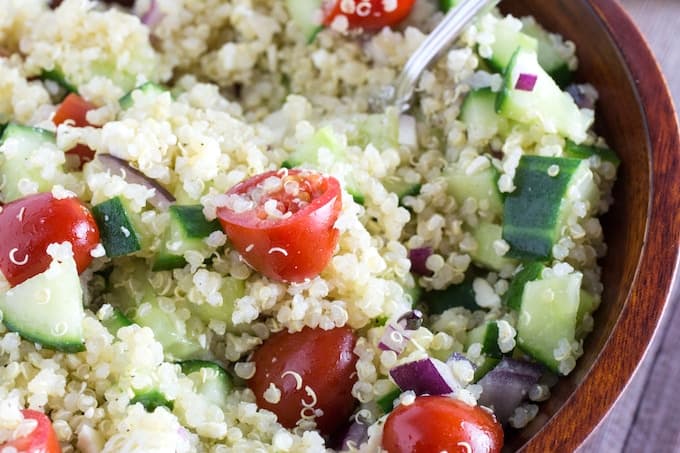 Mediterranean Quinoa Salad Recipe - Gluten Free! • Dishing Delish