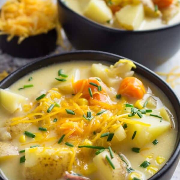 Crockpot Corn Chowder With Ham & Potatoes • Dishing Delish