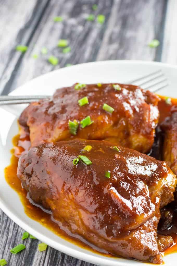 Slow Cooker BBQ Chicken Thighs 5 