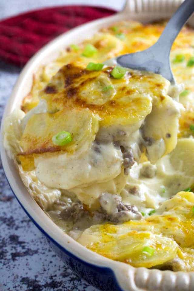 Cheesy Hamburger Potato Casserole • Dishing Delish 5144