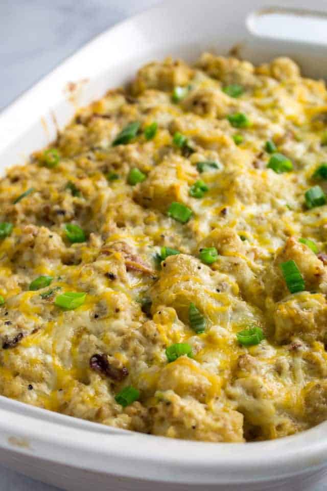 chicken tater tot casserole with bacon