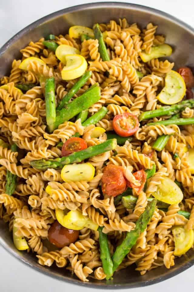 Gluten Free Pasta & Veggies Skillet • Dishing Delish