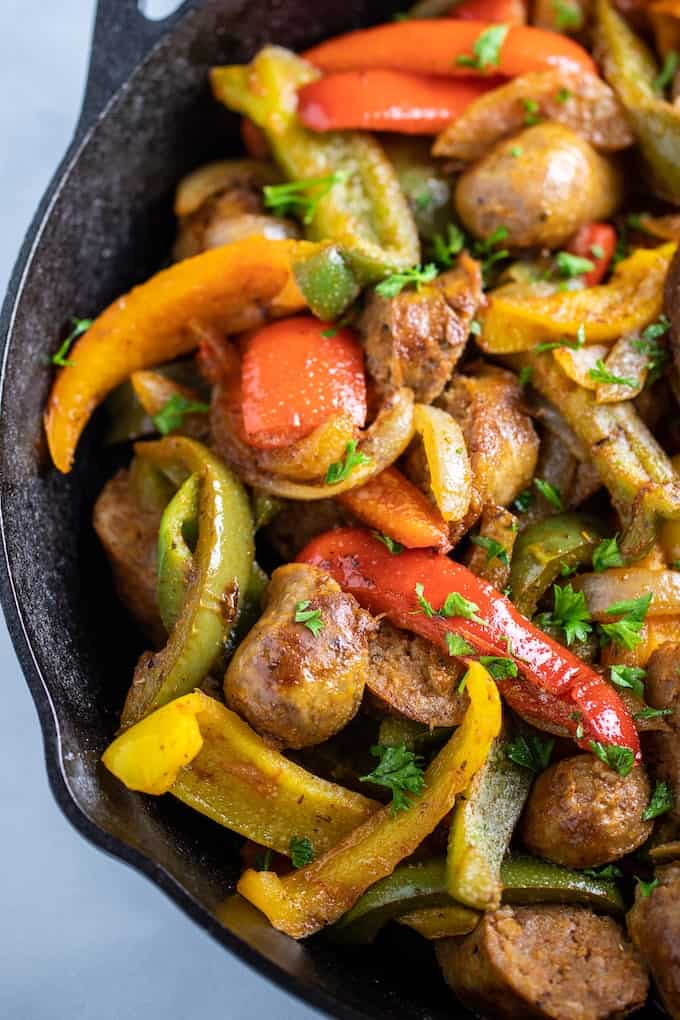 Easy Sausage and Peppers • Dishing Delish