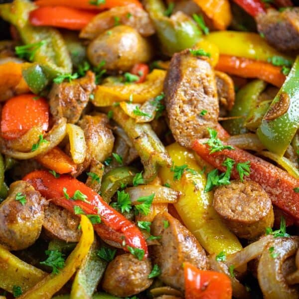 Easy Sausage and Peppers • Dishing Delish