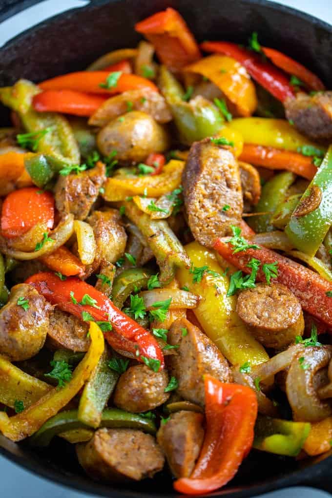 Recipe: Slow Cooker Sausages with Peppers and Onions