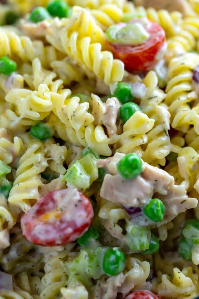 Tuna Pasta Salad Recipe • Dishing Delish