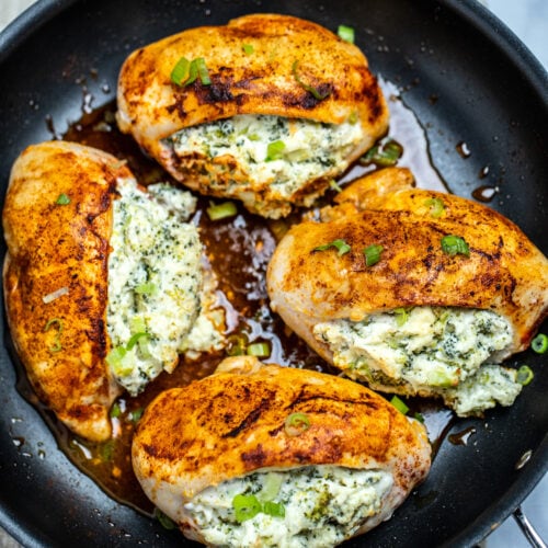 Broccoli and Cheese Stuffed Chicken • Dishing Delish