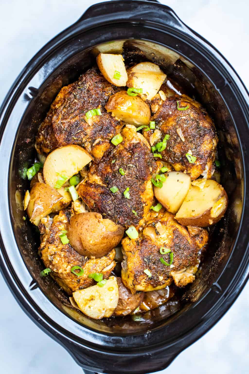 Slow Cooker Chicken and Potatoes • Dishing Delish