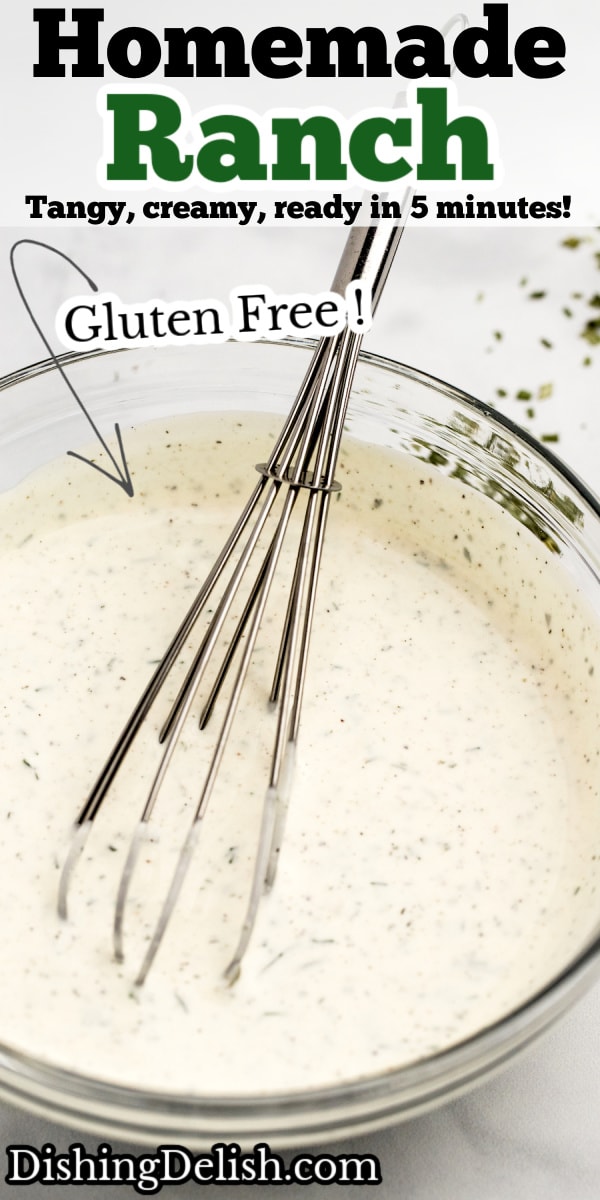 Gluten Free Buttermilk Ranch Dressing • Dishing Delish