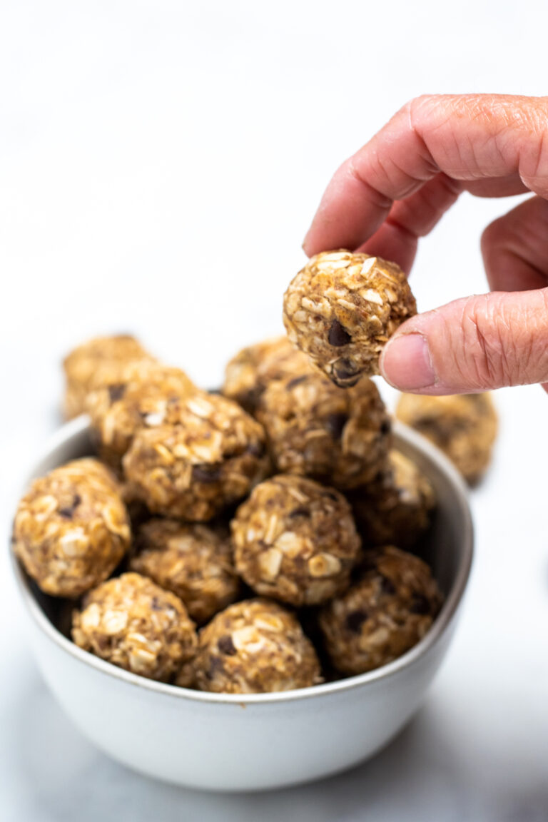 Peanut Butter Oat Balls • Dishing Delish