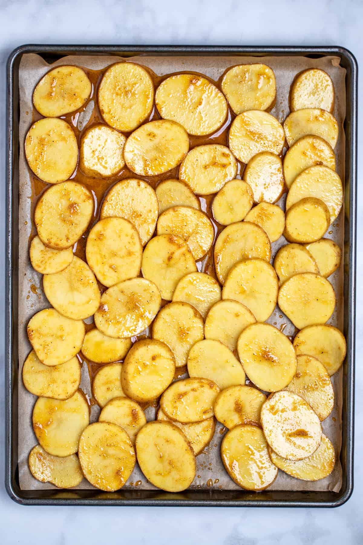 Baked Potato Slices • Dishing Delish