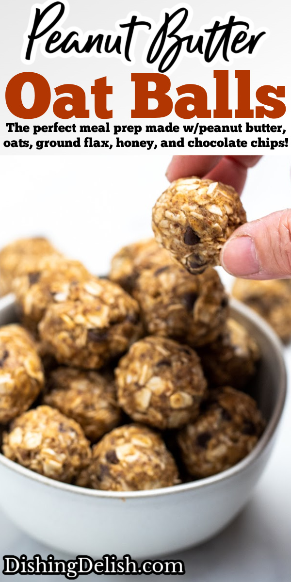 Peanut Butter Oat Balls • Dishing Delish