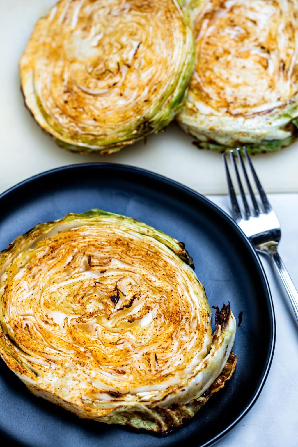 Air Fryer Cabbage Steaks • Dishing Delish